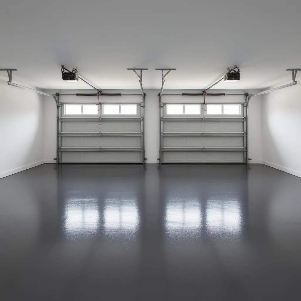 Solid charcoal gray epoxy garage floor